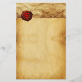 RODE WAX SEAL PARCHMENT Monogram Briefpapier (Voorkant)