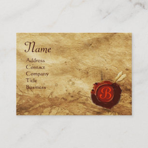 RODE WAX SEAL PARCHMENT Monogram Visitekaartje