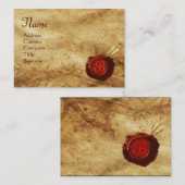 RODE WAX SEAL PARCHMENT Monogram Visitekaartje (Voorkant / Achterkant)