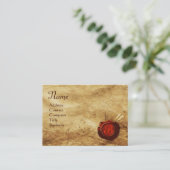 RODE WAX SEAL PARCHMENT Monogram Visitekaartje (Staand voorkant)