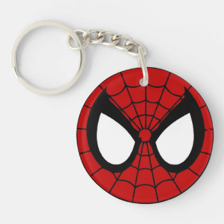 Rode Web Held Dubbelzijdige Ronde Acryl Sleutelhan Sleutelhanger