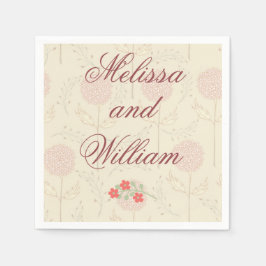 Rode Weddenbloemen Servet