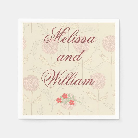 Rode Weddenbloemen Servet (Voorkant)