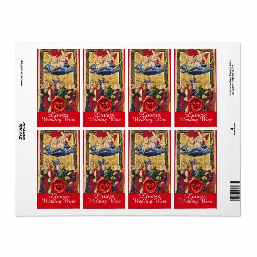 RODE WEEFSELS/ANTIEK TAROTS ETIKET (Full Sheet)