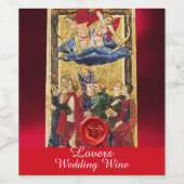 RODE WEEFSELS/ANTIEK TAROTS WIJN ETIKET (Enkel label)