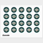 Rode weg - goud ronde sticker (Vel)