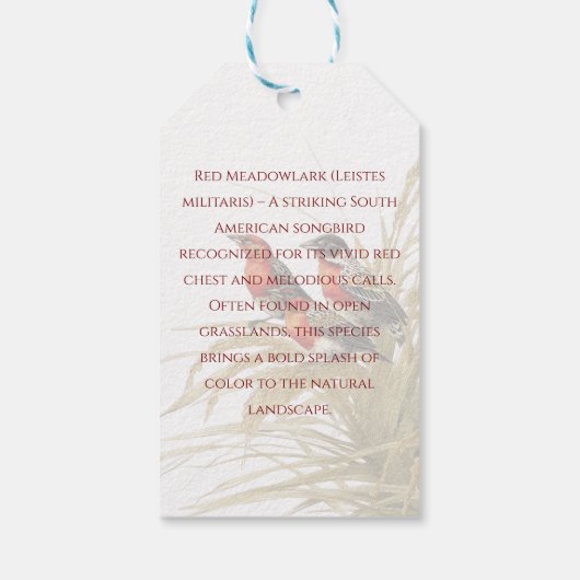 Rode weide cadeaulabel (Achterkant)