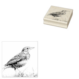 Rode Weideleeuwerik Postzegel Rubberstempel