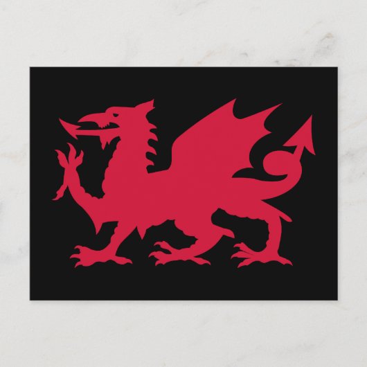 Rode Welshe Draak Briefkaart (Voorkant)