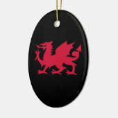 Rode Welshe Draak Keramisch Ornament (Links)