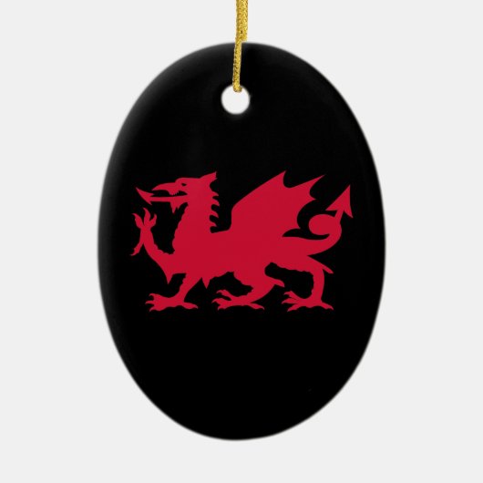 Rode Welshe Draak Keramisch Ornament (Voorkant)