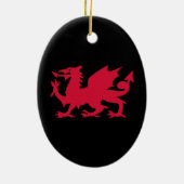 Rode Welshe Draak Keramisch Ornament (Achterkant)