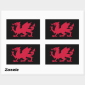 Rode Welshe Draak Rechthoekige Sticker (Vel)