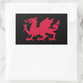 Rode Welshe Draak Rechthoekige Sticker (Tas)