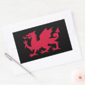 Rode Welshe Draak Rechthoekige Sticker (Envelop)