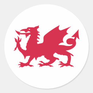 Rode Welshe Draak Ronde Sticker