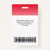 Rode Werknemer Fotobalk Code Logo Naam gradiënt Badge (Achterkant)