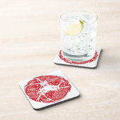 Rode wervelende koikarper visgroep SqC Bier Onderzetter (Rechterzijde)