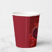 Rode wervelingen & harten Liefde Valentijn Papieren Bekers (Rechts)