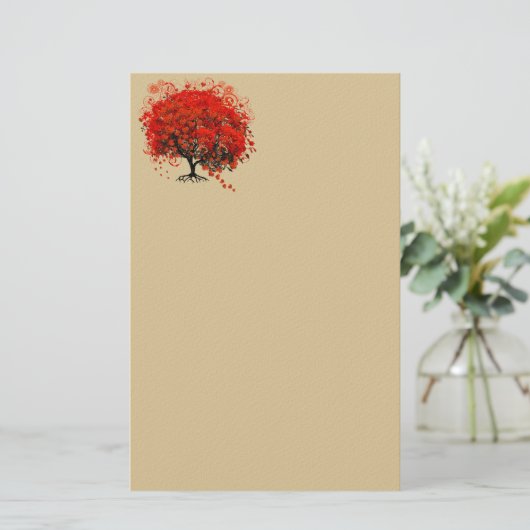 Rode wervelkolom — Geel Briefpapier (Staand voorkant)