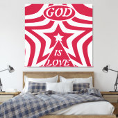 Rode Wervelpatroon Canvasprint: Ingewikkelde Kunst Canvas Afdruk (Insitu (Slaapkamer))