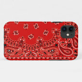 Rode western bandana sjaal stof wrap Case-Mate iPhone case (Achterkant (horizontaal))
