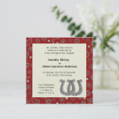 Rode Westerne bruiloft Kaart (Staand voorkant)