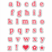 Rode Westerne letters | Monogram Alfabet Stickers (Voorkant)