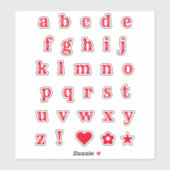 Rode Westerne letters | Monogram Alfabet Stickers (Vel)