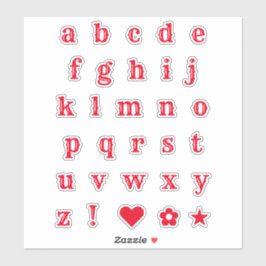 Rode Westerne letters | Monogram Alfabet Stickers