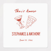 Rode Whimsical Frame That's Amore Italiaanse Bruil Labels (Design 2)