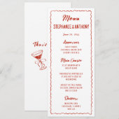Rode Whimsical Frame That's Amore Italiaanse Bruil Menu (Voorkant / Achterkant)
