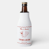 Rode Whimsical Frame That's Amore Italiaanse Trouw Flesjeskoeler (Fles Voorkant)