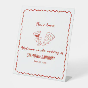 Rode Whimsical Frame That's Amore Italiaanse Trouw Reclamebord Met Voetstuk