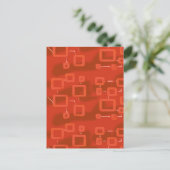 Rode Whimsical Geometrische Abstracte  Briefkaart (Staand voorkant)