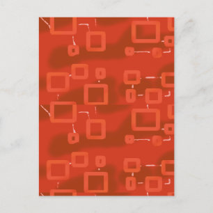 Rode Whimsical Geometrische Abstracte Briefkaart
