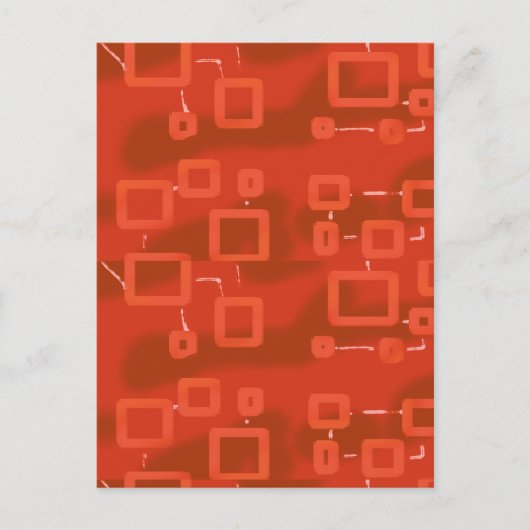 Rode Whimsical Geometrische Abstracte  Briefkaart (Voorkant)