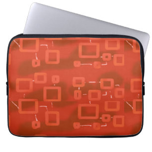 Rode Whimsical Geometrische Abstracte Laptop Sleeve