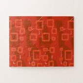 Rode Whimsical Geometrische Abstracte Legpuzzel (Horizontaal)