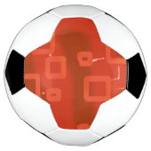 Rode Whimsical Grote Geometrische Abstracte Voetbal (Gedraaid)