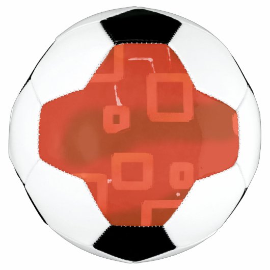 Rode Whimsical Grote Geometrische Abstracte Voetbal (Voorkant)