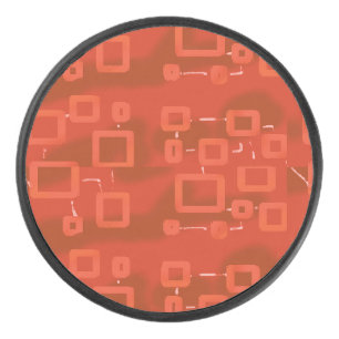 Rode Whimsical Moderne Abstracte Hockey Puck