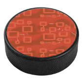 Rode Whimsical Moderne Abstracte Hockey Puck (3/4)