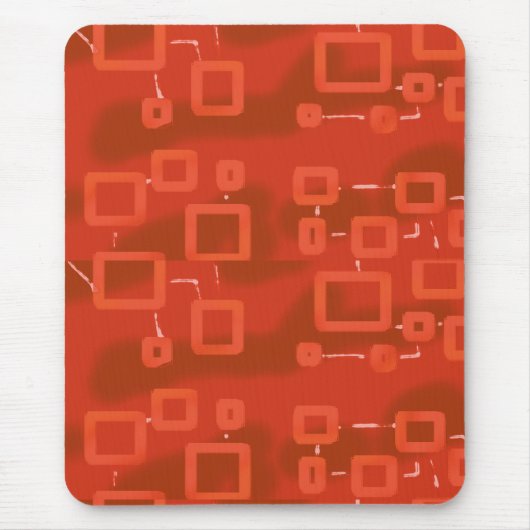 Rode Whimsical Moderne Abstracte Muismat (Voorkant)