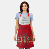 Rode Whimsical Rendier All-Over Print Schort (Gedragen)
