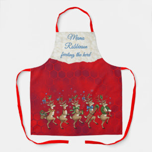 Rode Whimsical Rendier All-Over Print Schort