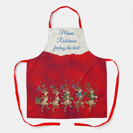 Rode Whimsical Rendier All-Over Print Schort (Voorkant)