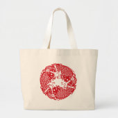 Rode Whirling Koi Carp Fish Group LTB Grote Tote Bag (Voorkant)