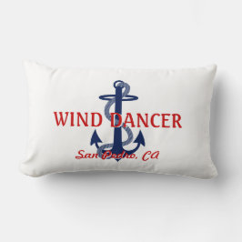 Rode White Blue Anchor Boat Naam Kussen