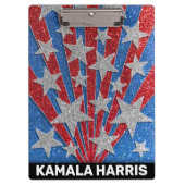 Rode White Blue Glitter-leraren Classroom Naam Klembord (Voorkant)